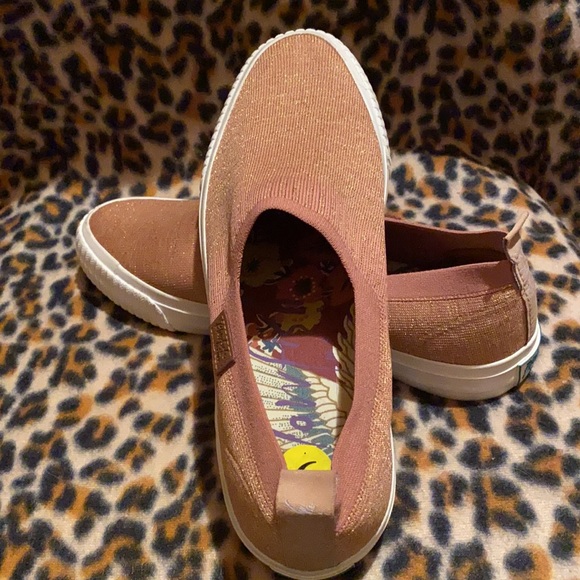 Blowfish Malibu Women’s Knit Glitter Slip On Sneakers Gold Mouve - Picture 16 of 16